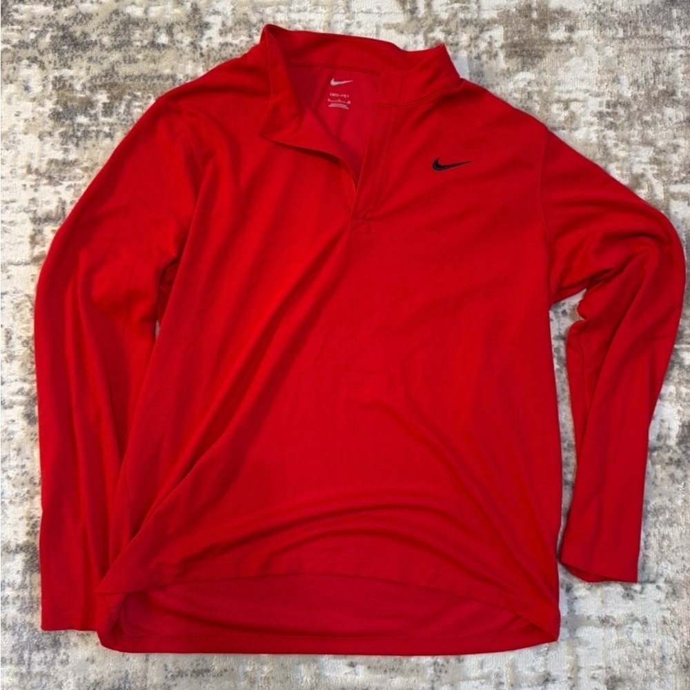 Nike Red Long Sleeve Pullover 1/4 zip